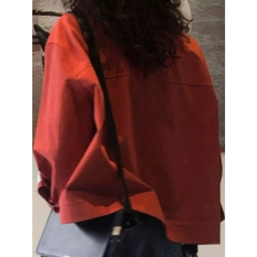 Zip Up Dropped Shoulder Jacket Apparel and Accessories