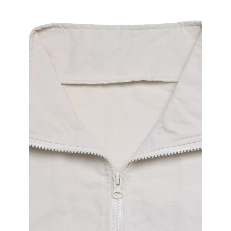 Zip-Up Dropped Shoulder Jacket Apparel and Accessories