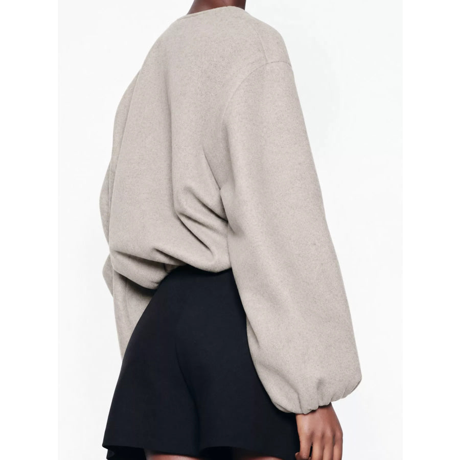 Zip Up Dropped Shoulder Jacket Apparel and Accessories