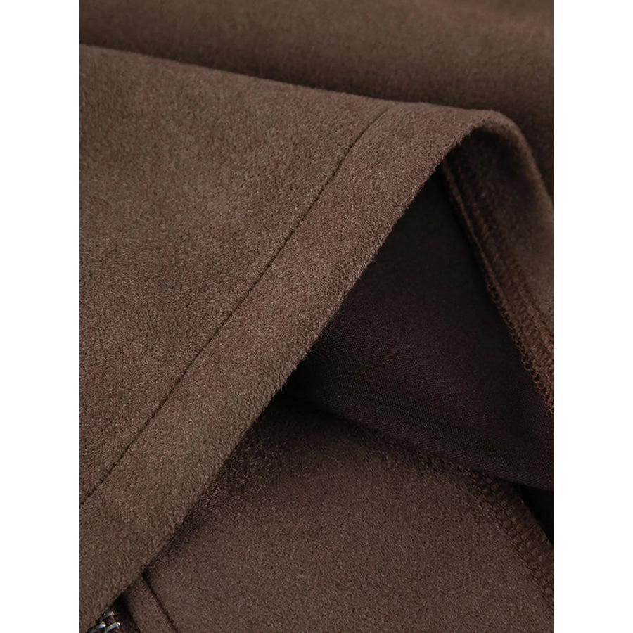 Zip-Up Dropped Shoulder Jacket Apparel and Accessories