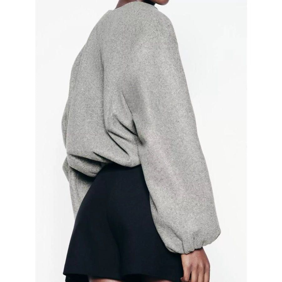 Zip Up Dropped Shoulder Jacket Apparel and Accessories
