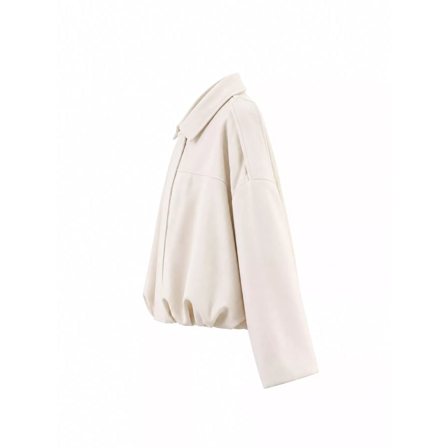 Zip Up Dropped Shoulder Jacket Apparel and Accessories