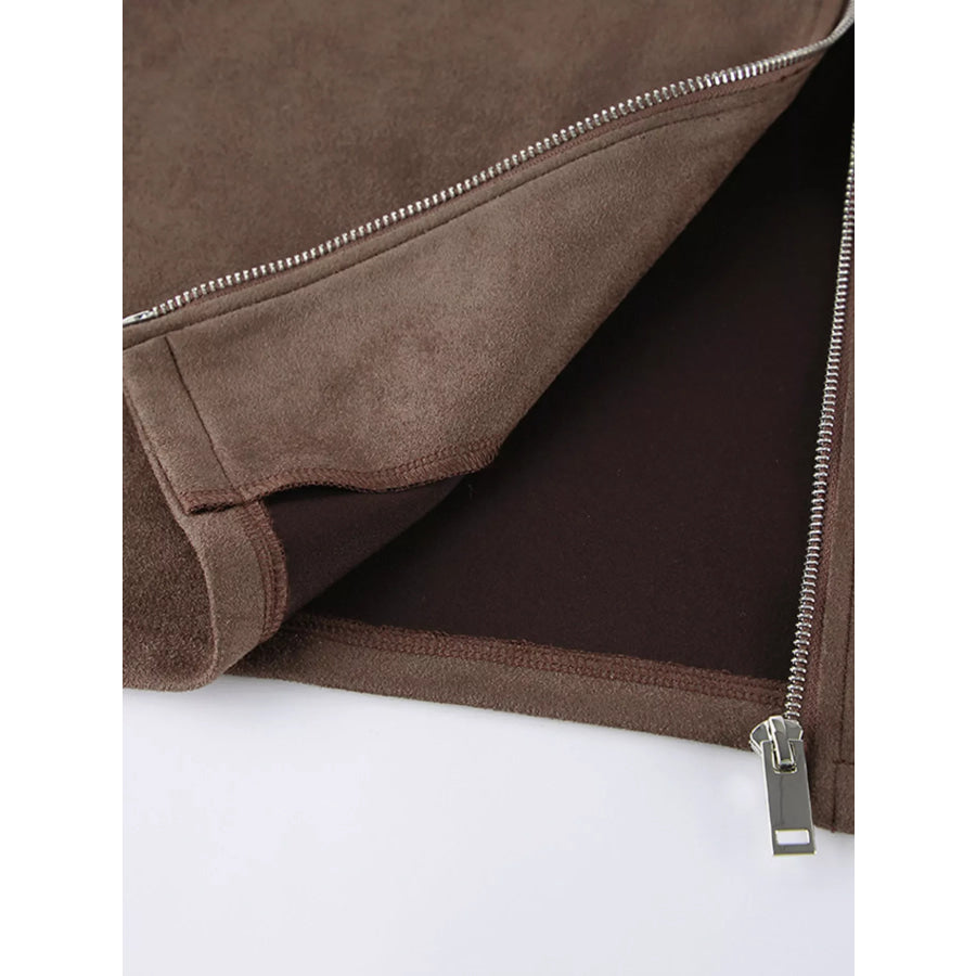 Zip-Up Dropped Shoulder Jacket Apparel and Accessories