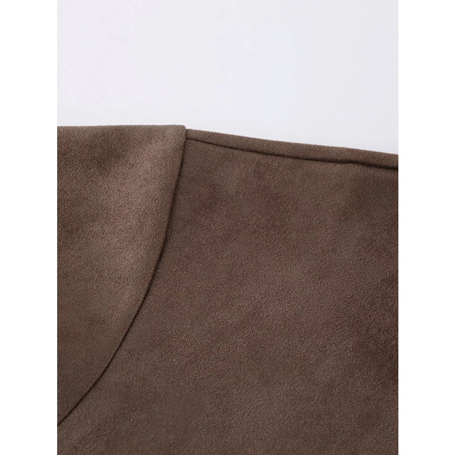Zip-Up Dropped Shoulder Jacket Apparel and Accessories