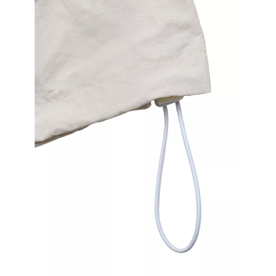 Zip-Up Dropped Shoulder Jacket Apparel and Accessories