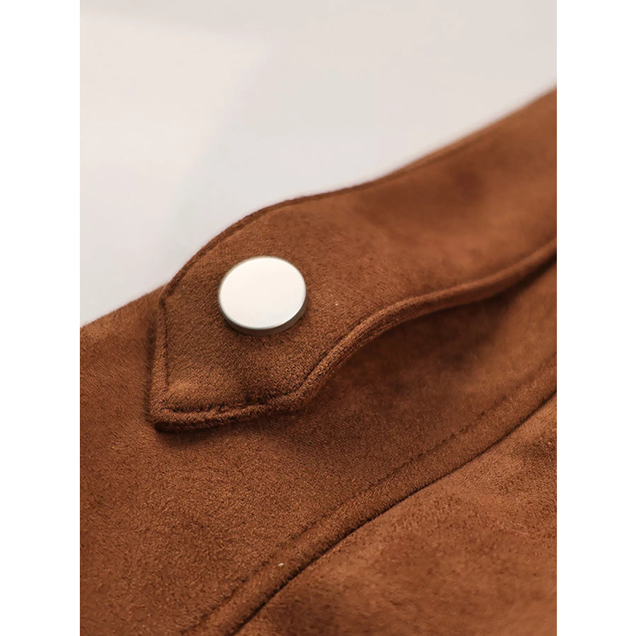 Zip Up Dropped Shoulder Moto Jacket Apparel and Accessories