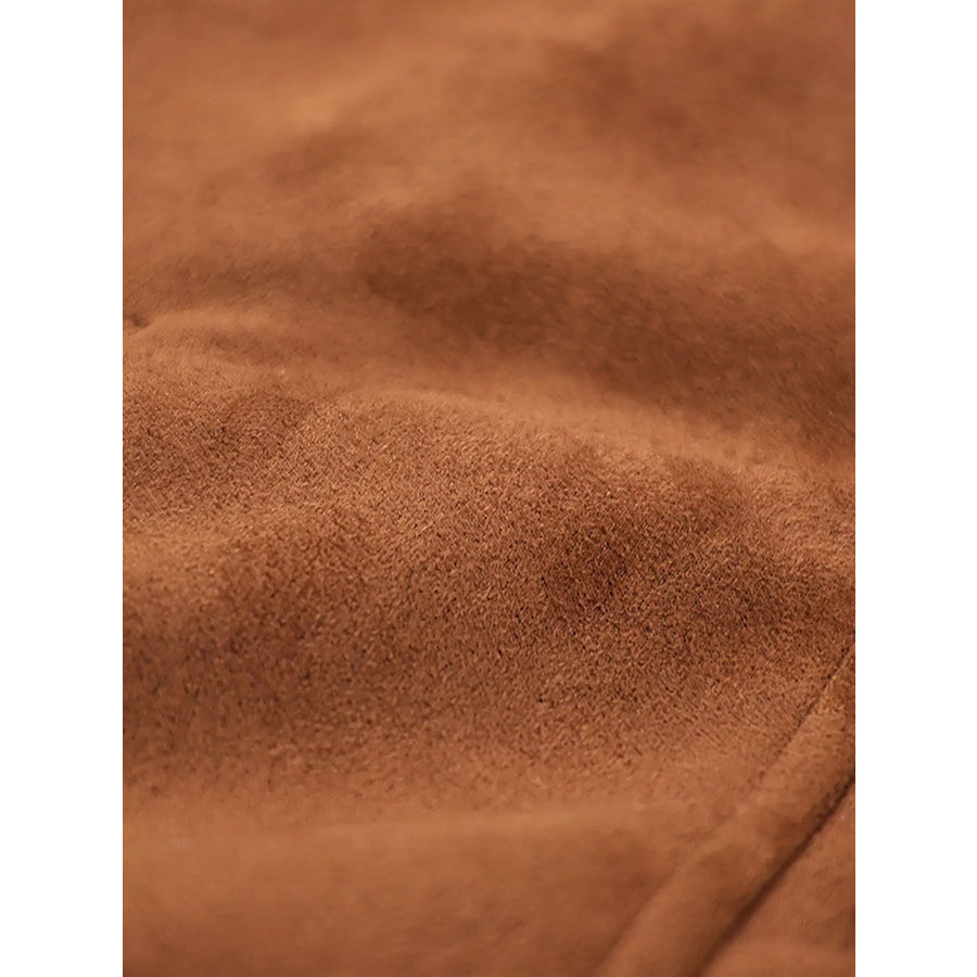 Zip Up Dropped Shoulder Moto Jacket Apparel and Accessories