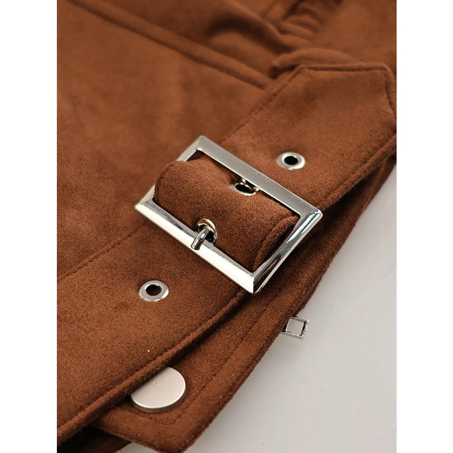 Zip Up Dropped Shoulder Moto Jacket Apparel and Accessories