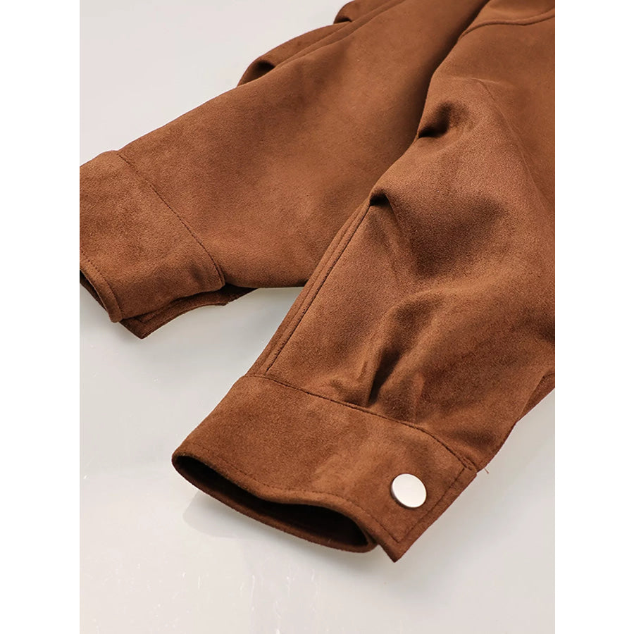 Zip Up Dropped Shoulder Moto Jacket Apparel and Accessories