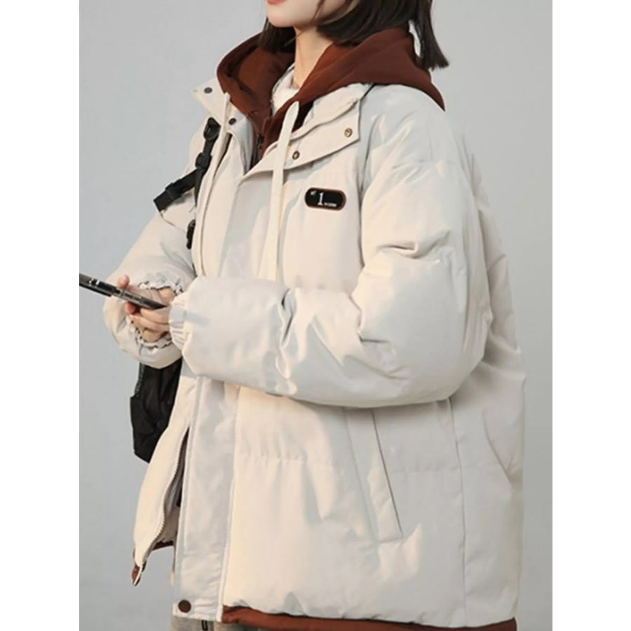 Zip Up Hooded Puffer Outerwear Apparel and Accessories