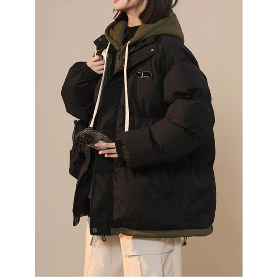Zip Up Hooded Puffer Outerwear Apparel and Accessories