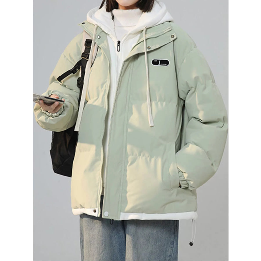 Zip Up Hooded Puffer Outerwear Apparel and Accessories