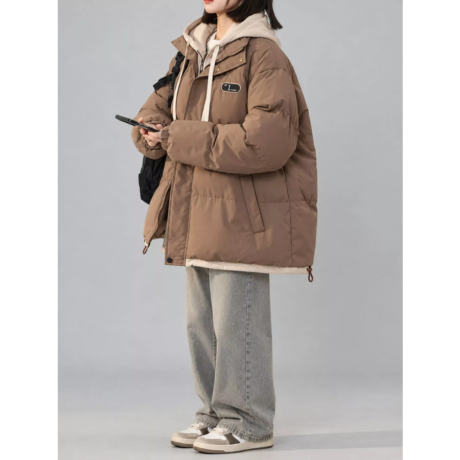 Zip Up Hooded Puffer Outerwear Apparel and Accessories