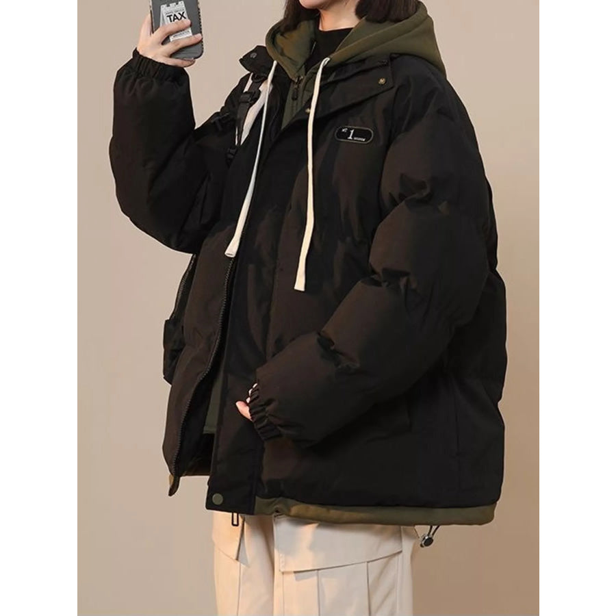 Zip Up Hooded Puffer Outerwear Apparel and Accessories