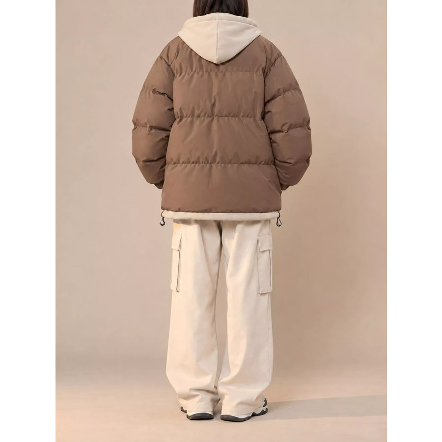 Zip Up Hooded Puffer Outerwear Apparel and Accessories