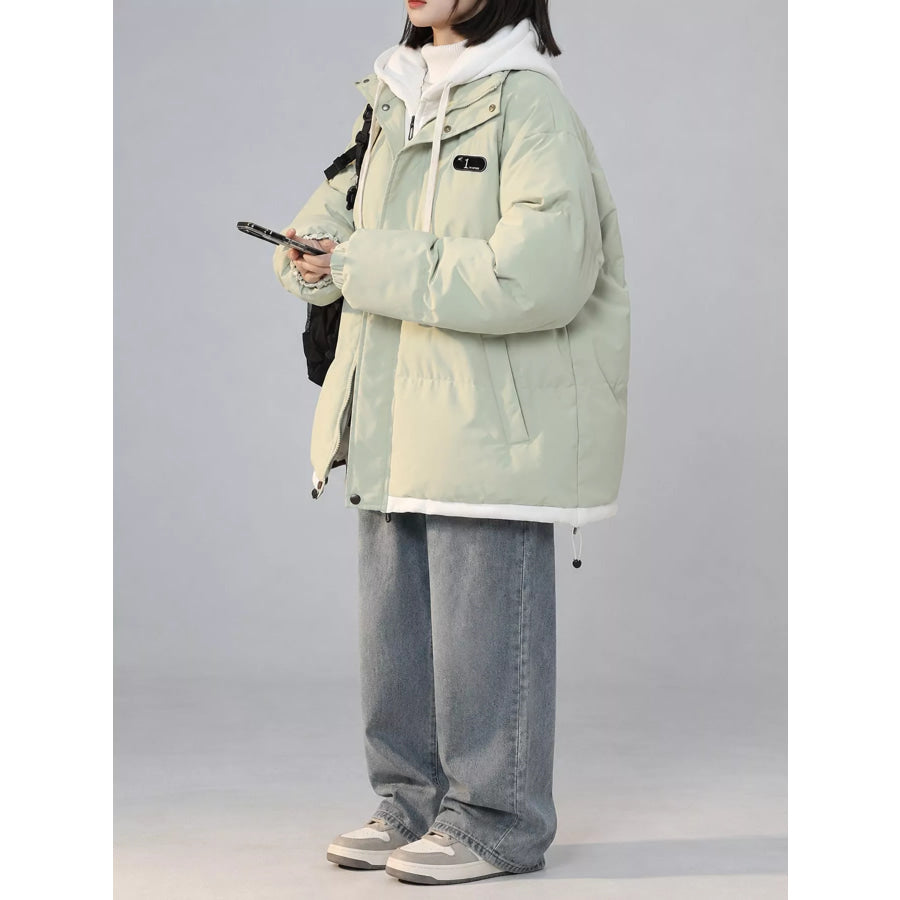 Zip Up Hooded Puffer Outerwear Apparel and Accessories