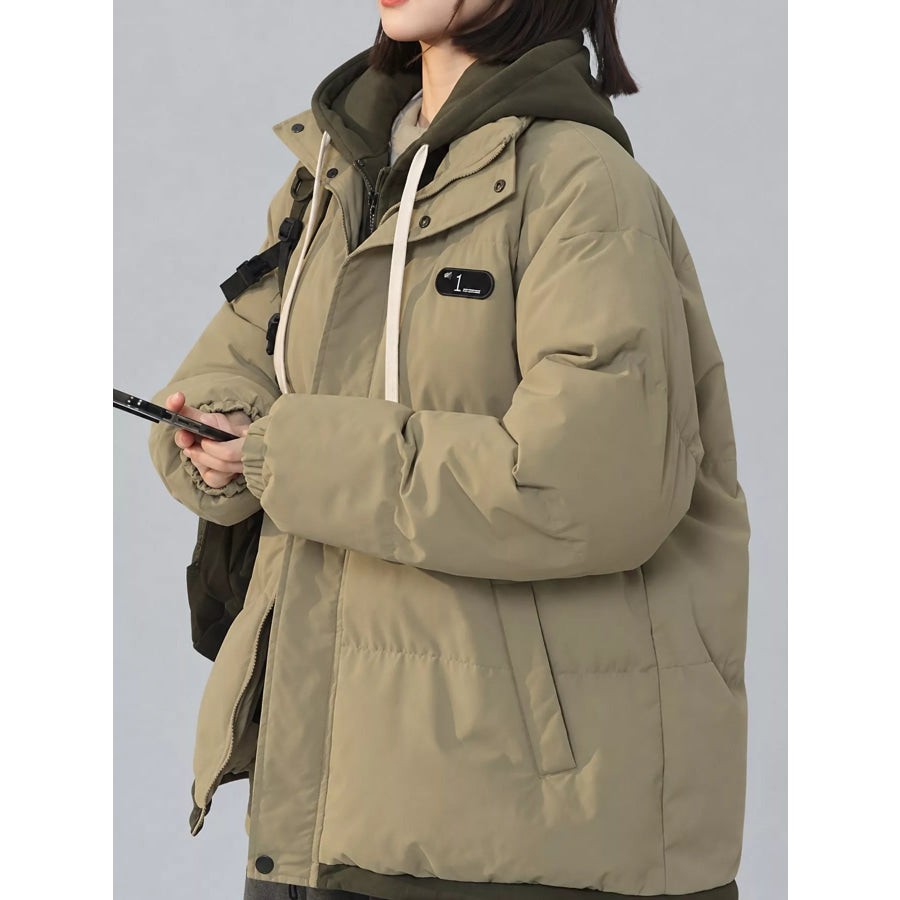 Zip Up Hooded Puffer Outerwear Apparel and Accessories