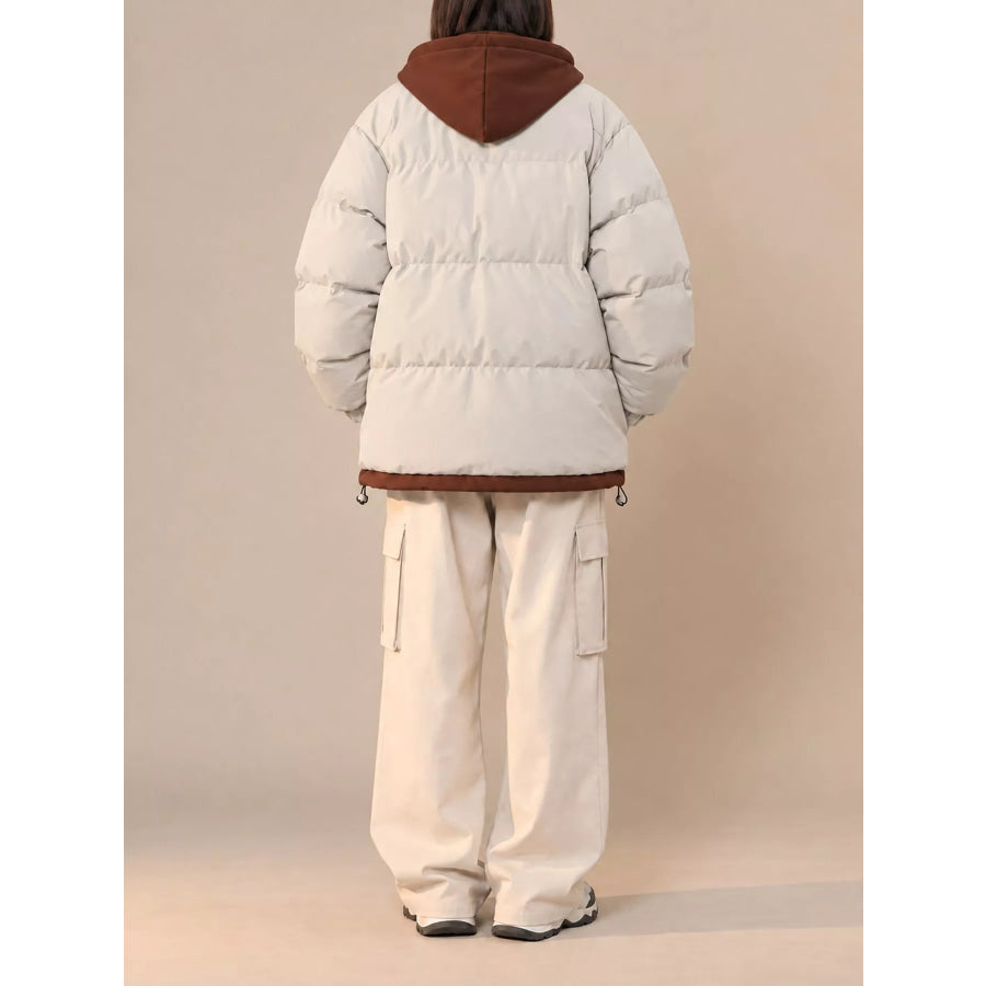 Zip Up Hooded Puffer Outerwear Apparel and Accessories