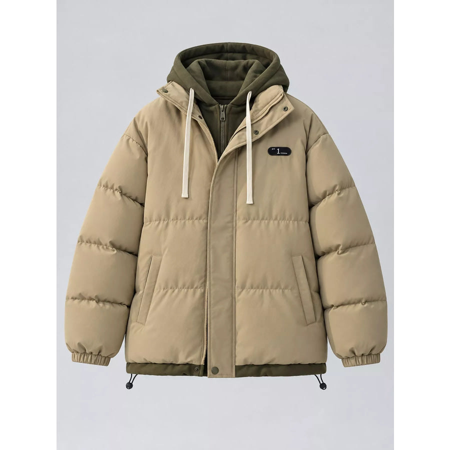 Zip Up Hooded Puffer Outerwear Apparel and Accessories