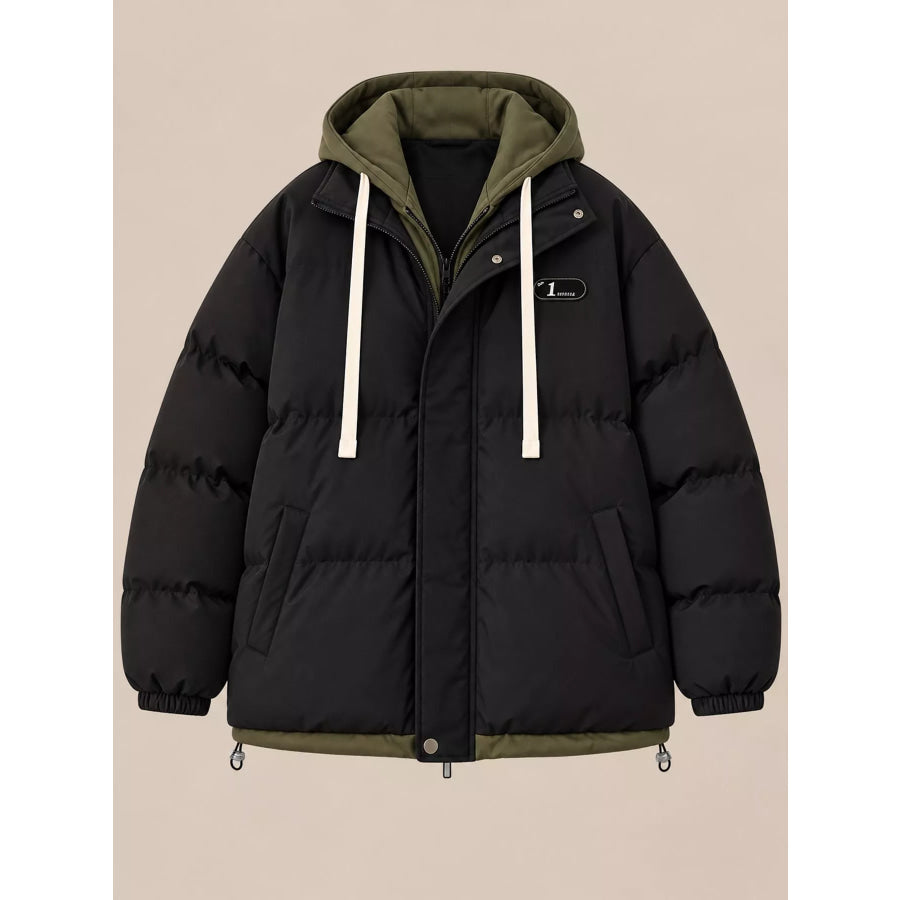 Zip Up Hooded Puffer Outerwear Apparel and Accessories
