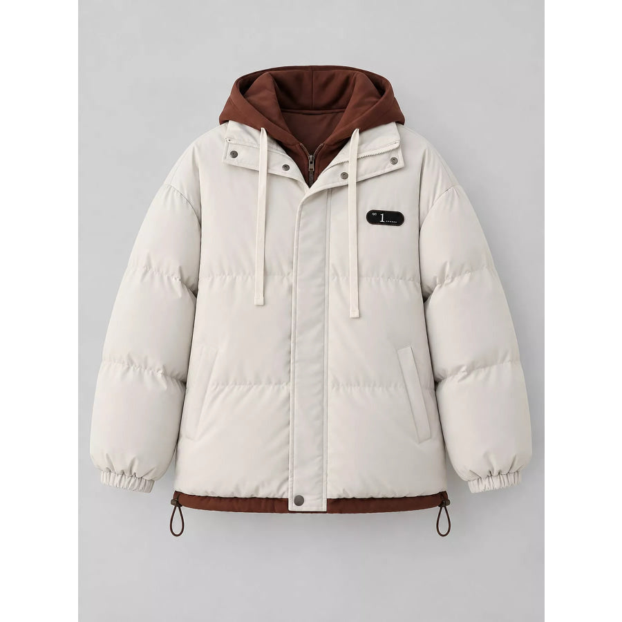 Zip Up Hooded Puffer Outerwear Apparel and Accessories