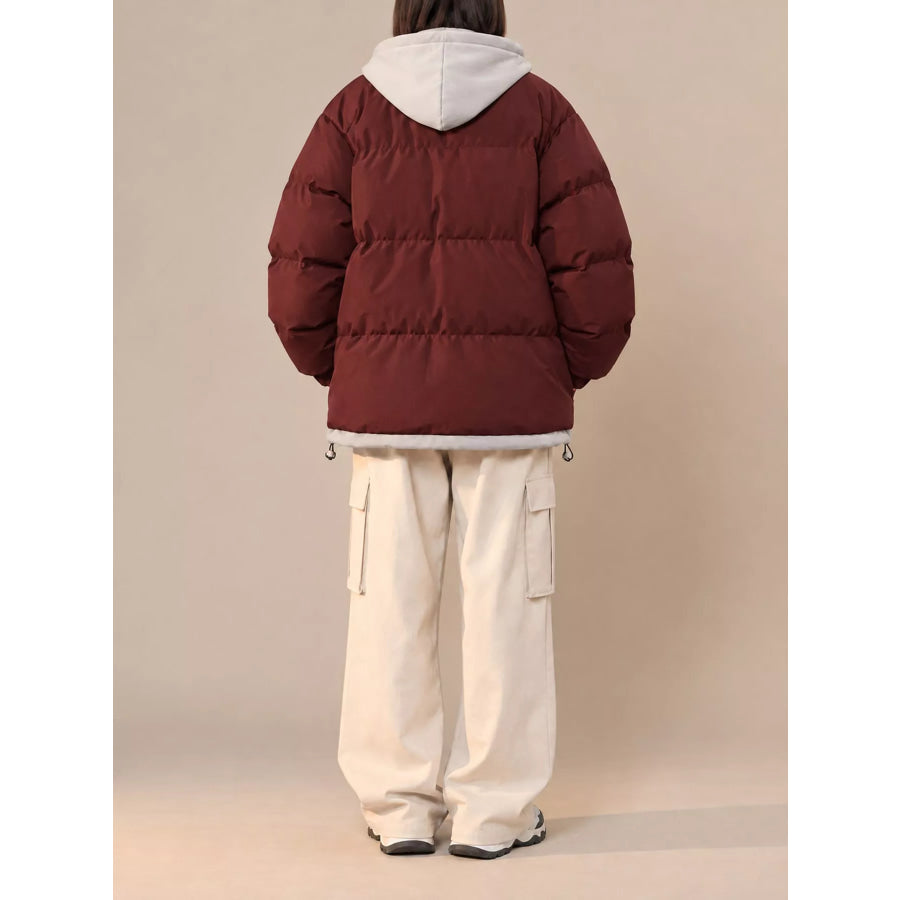 Zip Up Hooded Puffer Outerwear Apparel and Accessories