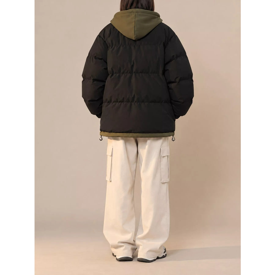 Zip Up Hooded Puffer Outerwear Apparel and Accessories