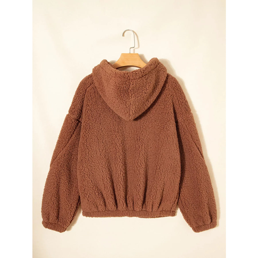Zip Up Hooded Sherpa Jacket Apparel and Accessories