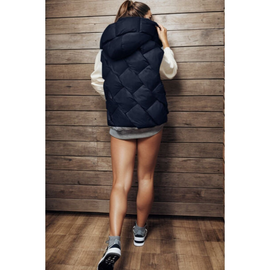 Zip Up Hooded Vest Coat Clothing