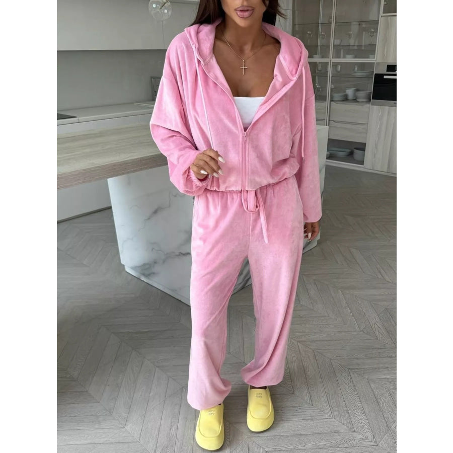 Zip-Up Hoodie and Joggers Set Apparel Accessories