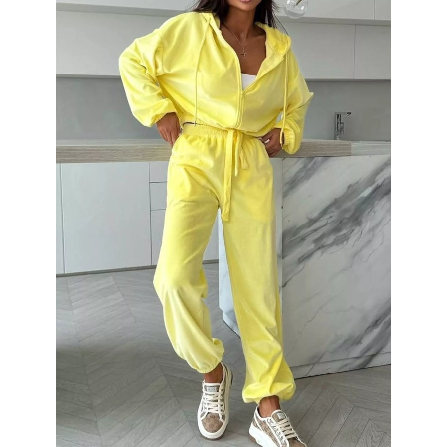 Zip-Up Hoodie and Joggers Set Apparel Accessories