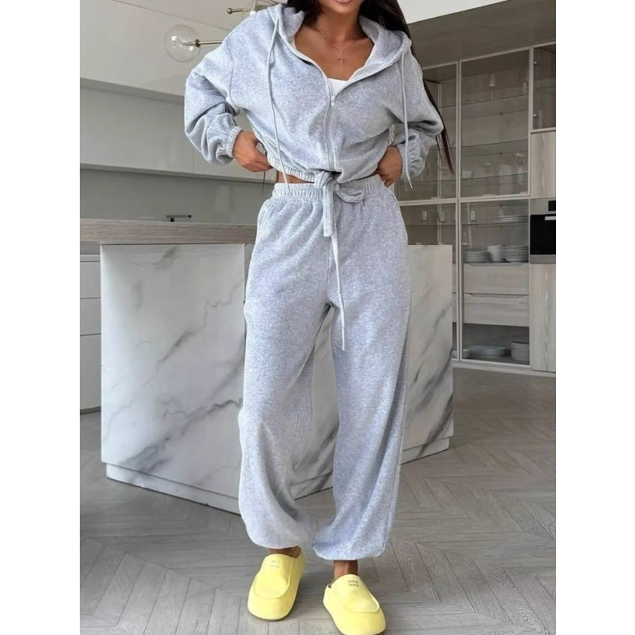 Zip-Up Hoodie and Joggers Set Apparel Accessories