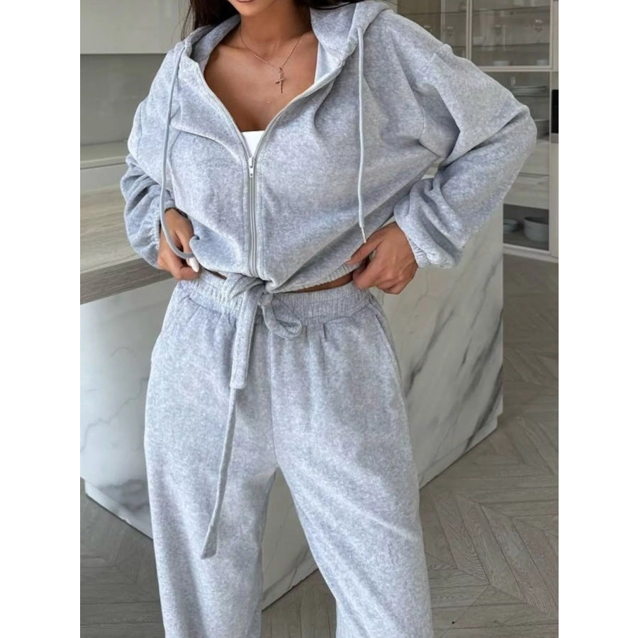 Zip-Up Hoodie and Joggers Set Apparel Accessories
