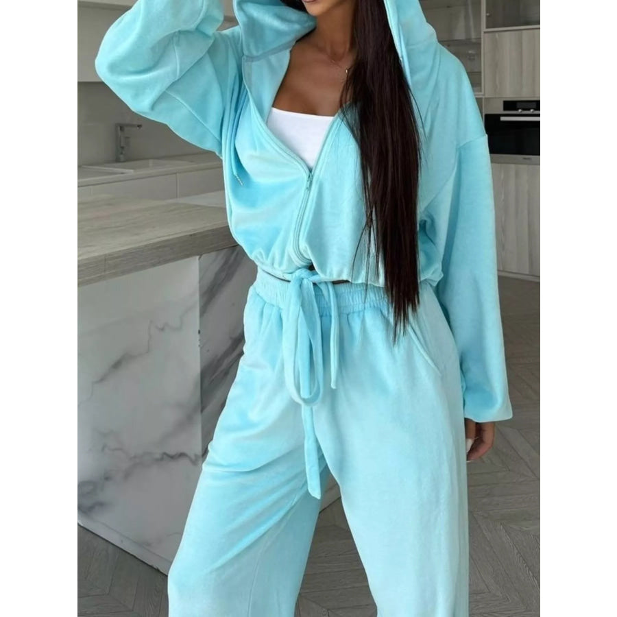 Zip-Up Hoodie and Joggers Set Apparel Accessories