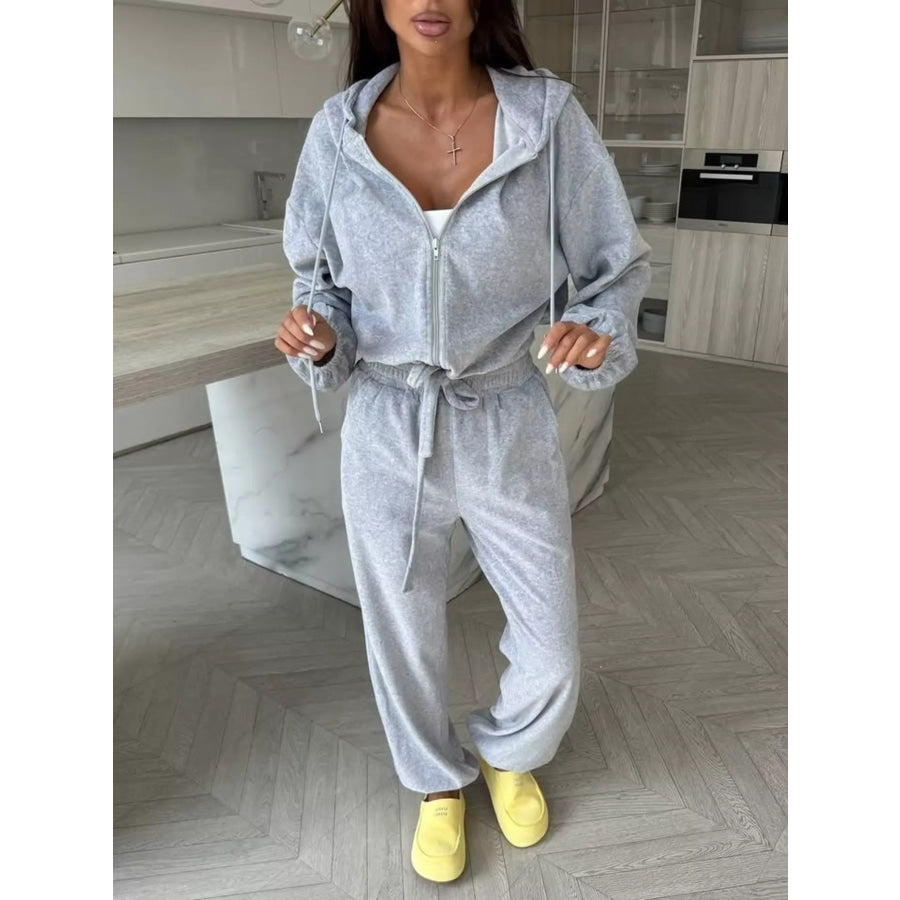 Zip-Up Hoodie and Joggers Set Apparel Accessories