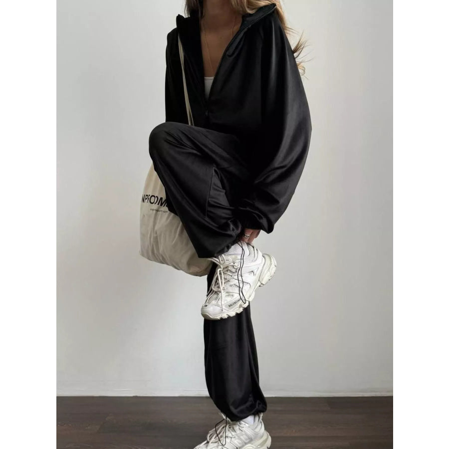 Zip-Up Hoodie and Joggers Set Apparel and Accessories
