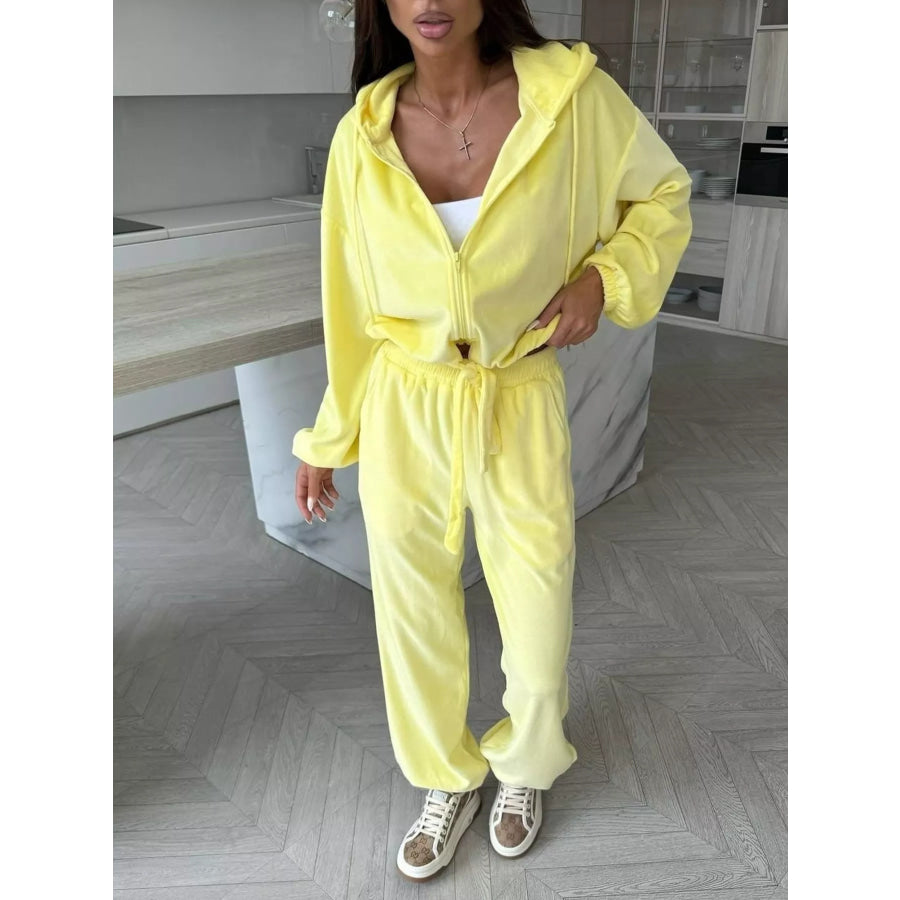 Zip-Up Hoodie and Joggers Set Apparel Accessories