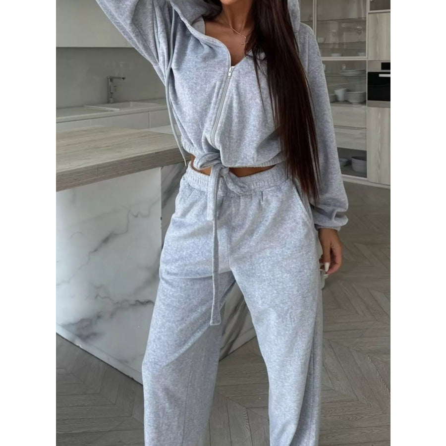 Zip-Up Hoodie and Joggers Set Apparel Accessories
