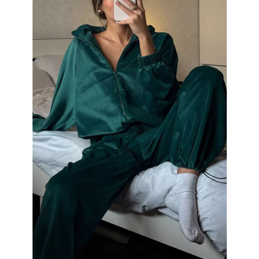 Zip-Up Hoodie and Joggers Set Apparel and Accessories