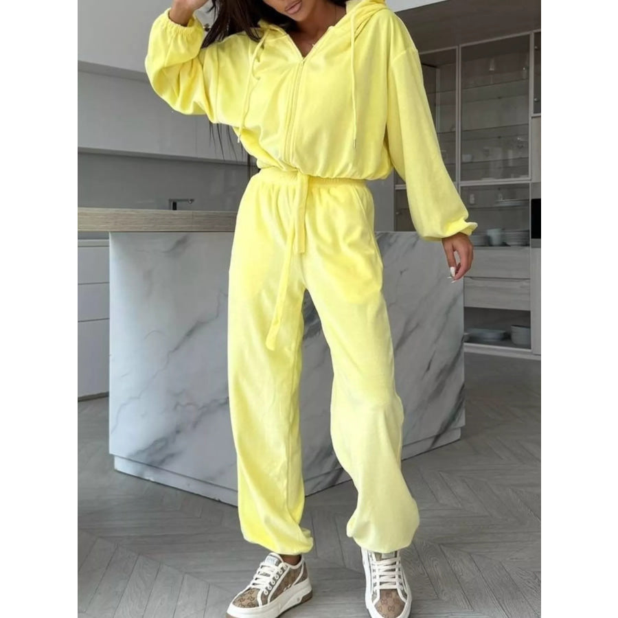 Zip-Up Hoodie and Joggers Set Apparel Accessories