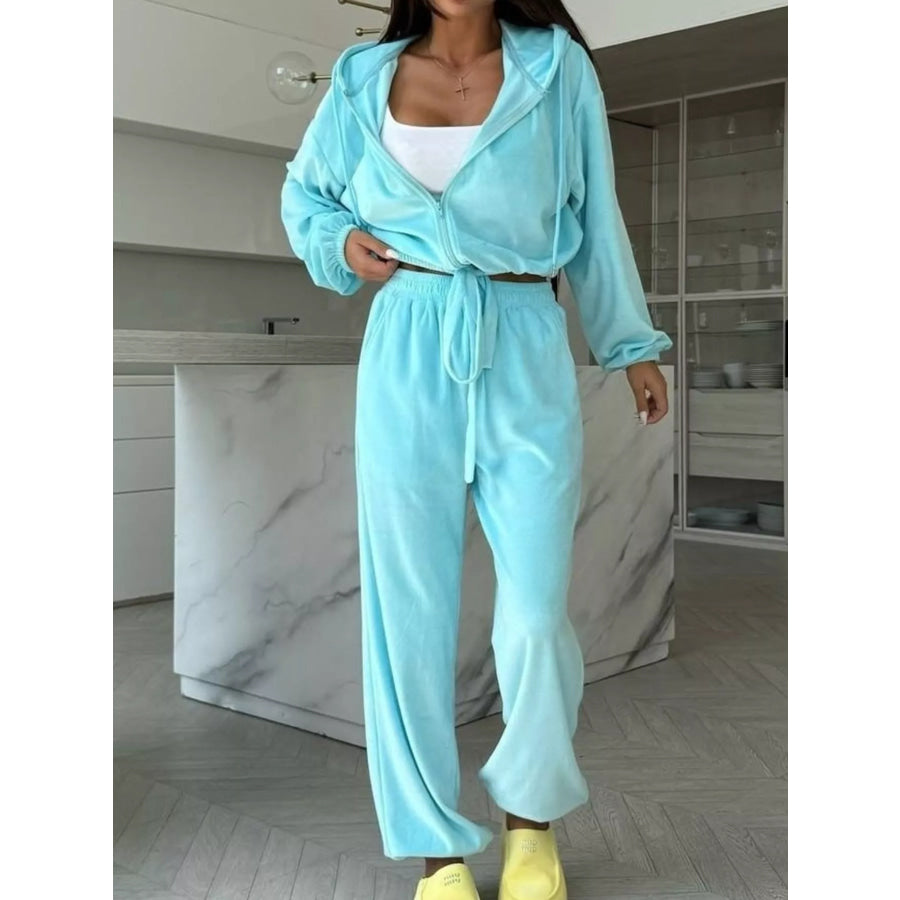 Zip-Up Hoodie and Joggers Set Apparel Accessories