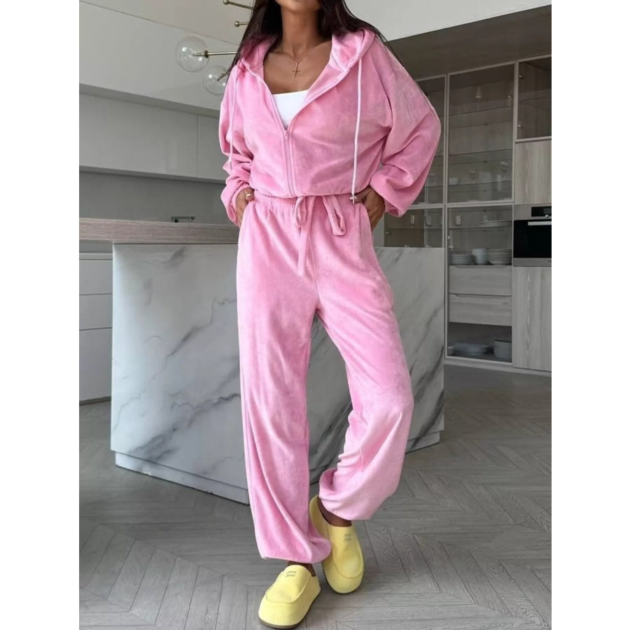 Zip-Up Hoodie and Joggers Set Apparel Accessories