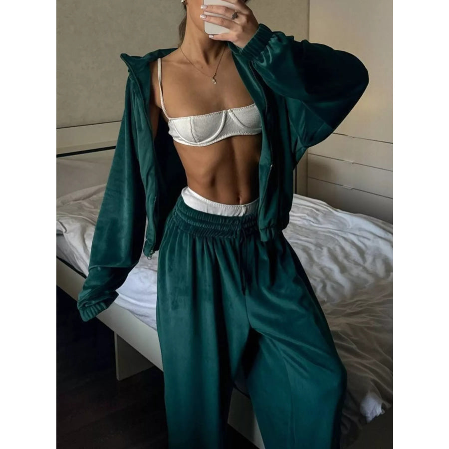 Zip-Up Hoodie and Joggers Set Apparel and Accessories