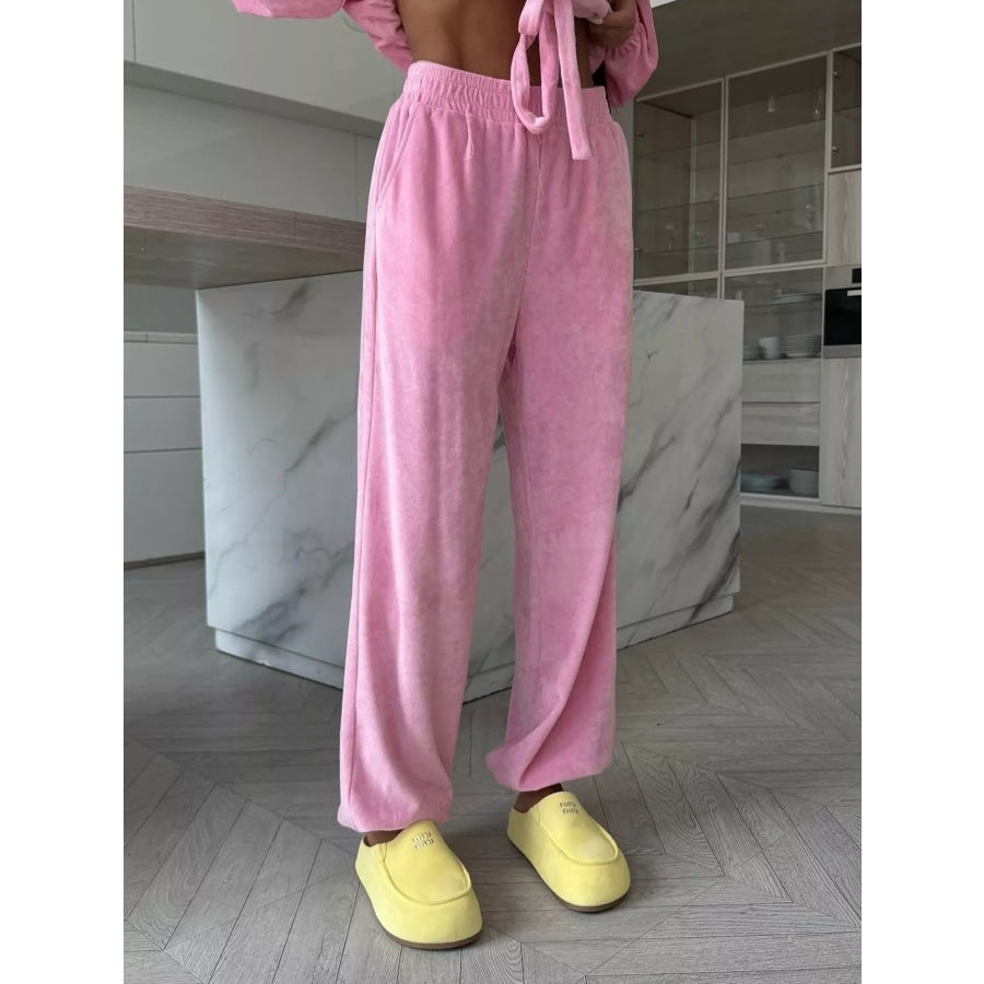 Zip-Up Hoodie and Joggers Set Pink / S Apparel Accessories