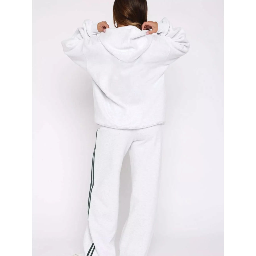 Zip Up Hoodie and Striped Pants Set Apparel and Accessories
