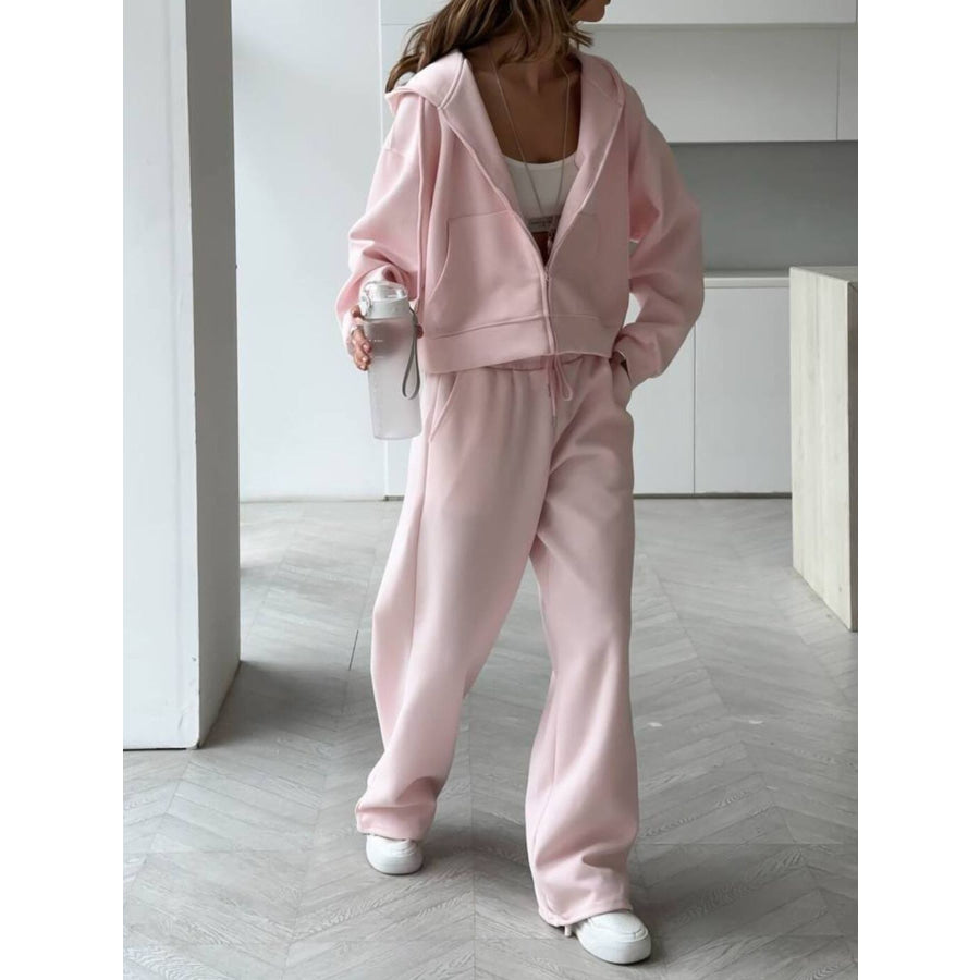 Zip-Up Hoodie and Sweatpants Set Apparel and Accessories