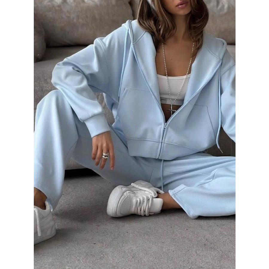 Zip-Up Hoodie and Sweatpants Set Apparel and Accessories