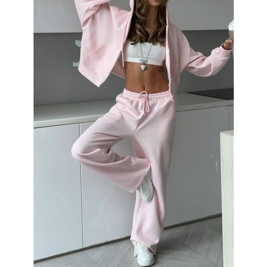 Zip-Up Hoodie and Sweatpants Set Apparel and Accessories