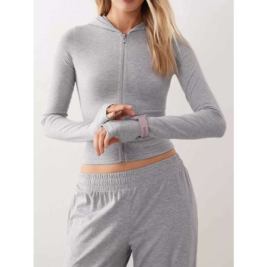 Zip-Up Hoodie and Wide-Leg Pants Set Apparel Accessories
