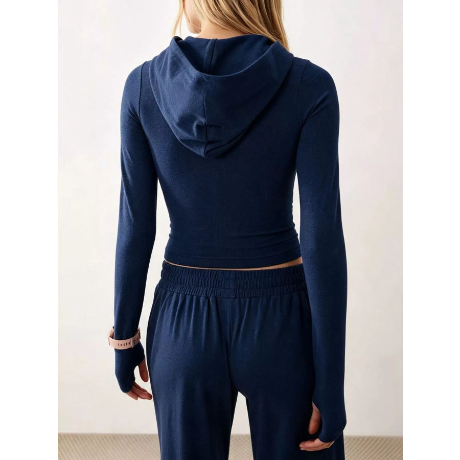 Zip-Up Hoodie and Wide-Leg Pants Set Apparel Accessories